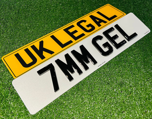 Pair of 7mm Gel Replacement Number Plates