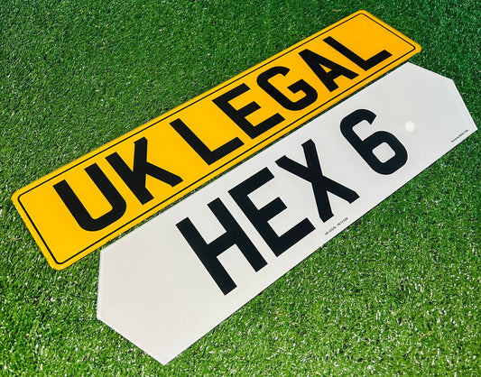 Pair of Short 6 Hex Replacement Number Plates - 6 DIGITS REGISTRATIONS ONLY